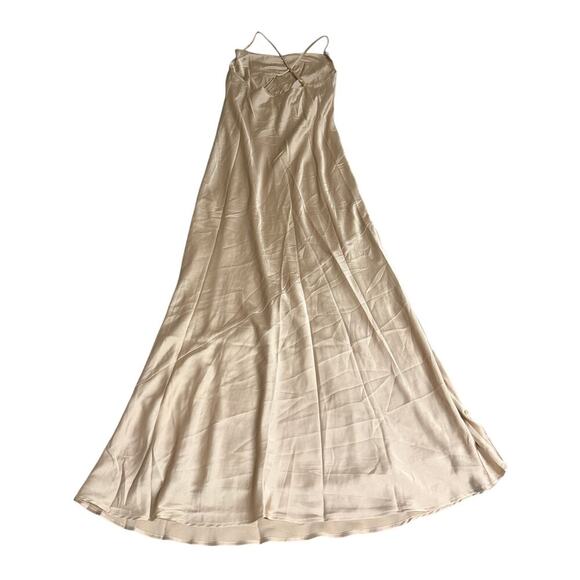 NWOT Show Me Your MuMu Size Medium Tuscany Maxi Slip Dress Champagne Luxe Satin - Picture 4 of 10